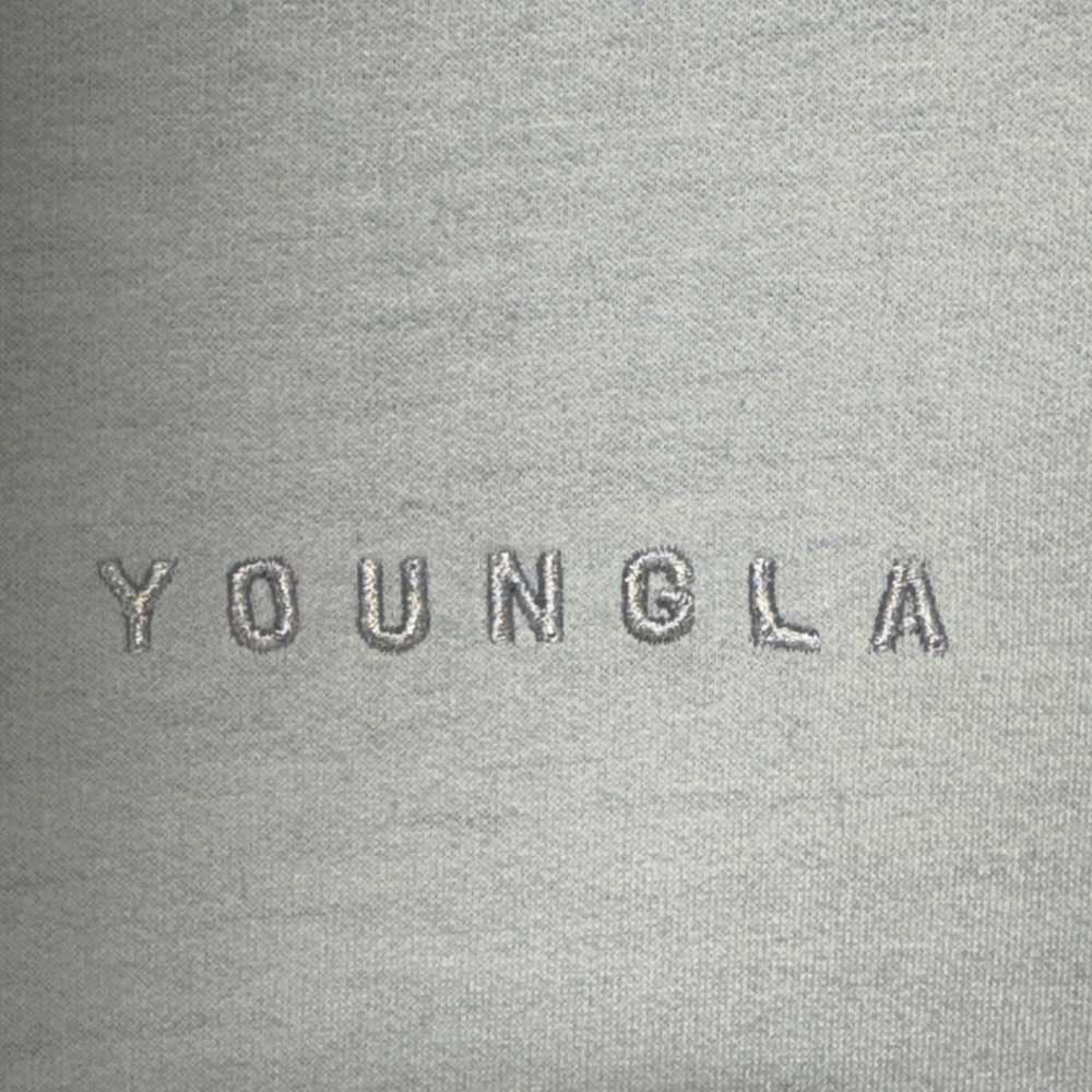 YoungLA 446 Muscle Tee Mens Large Light Blue Gym Workout Oversized Scoop Hem - Picture 7 of 8